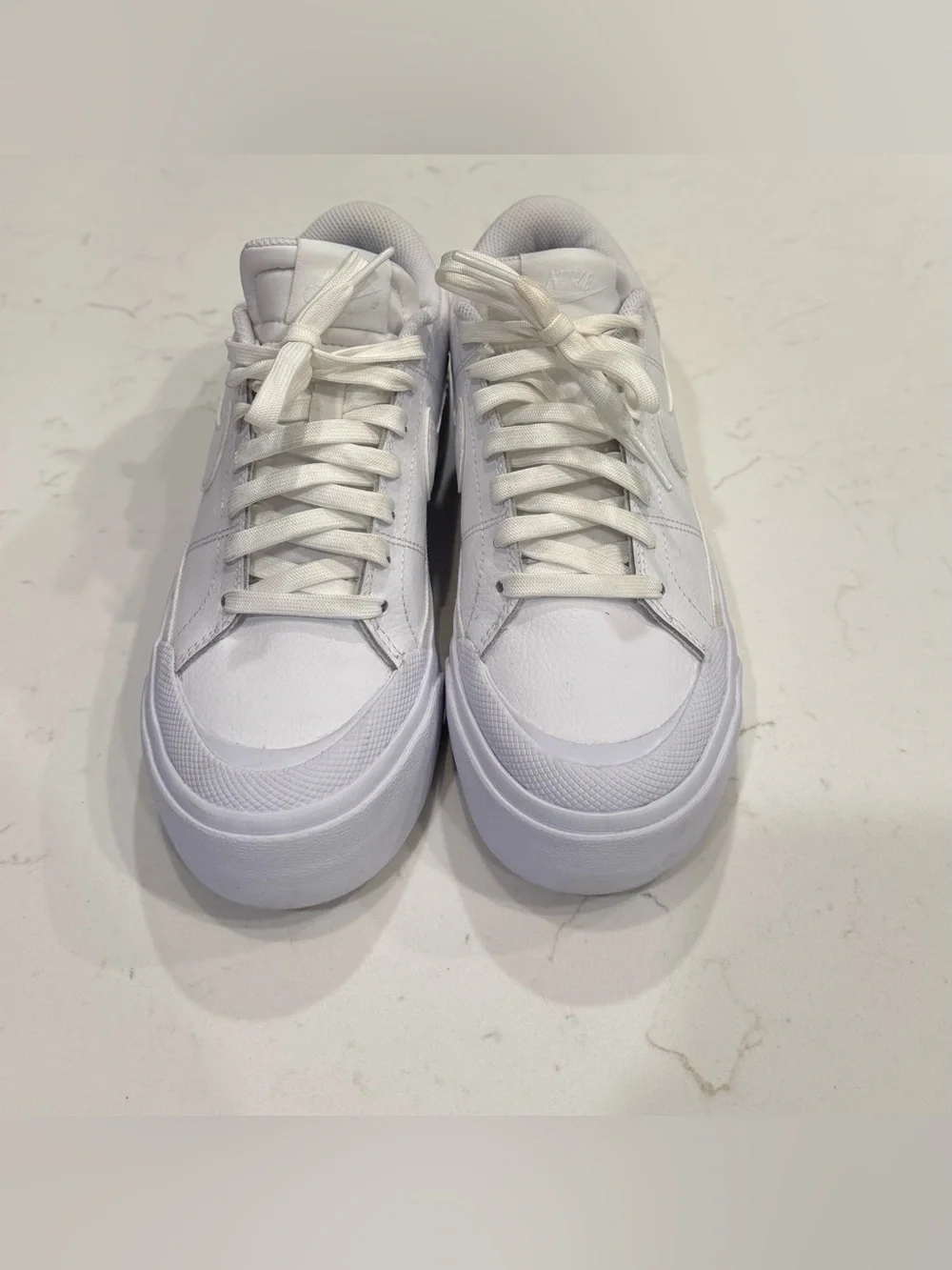 Women's Sz 6.5 Nike Court Legacy Lift Platform Sneaker DM7590-101 White/White - Picture 4 of 7